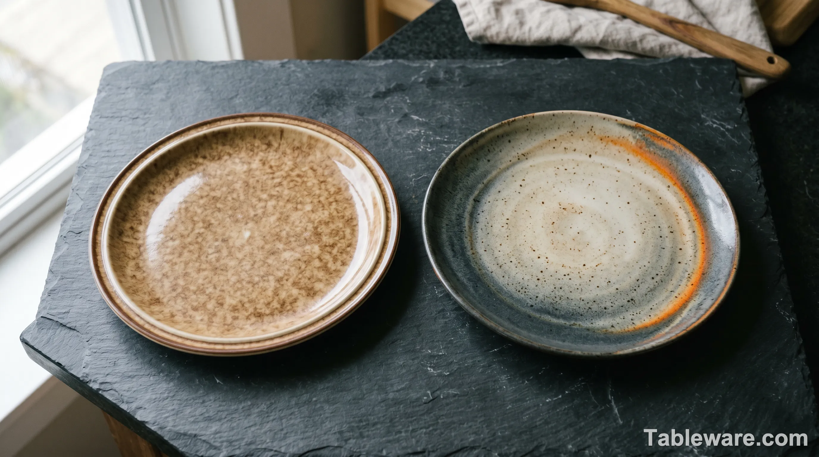 Cheap printed plate next to real reactive plate
