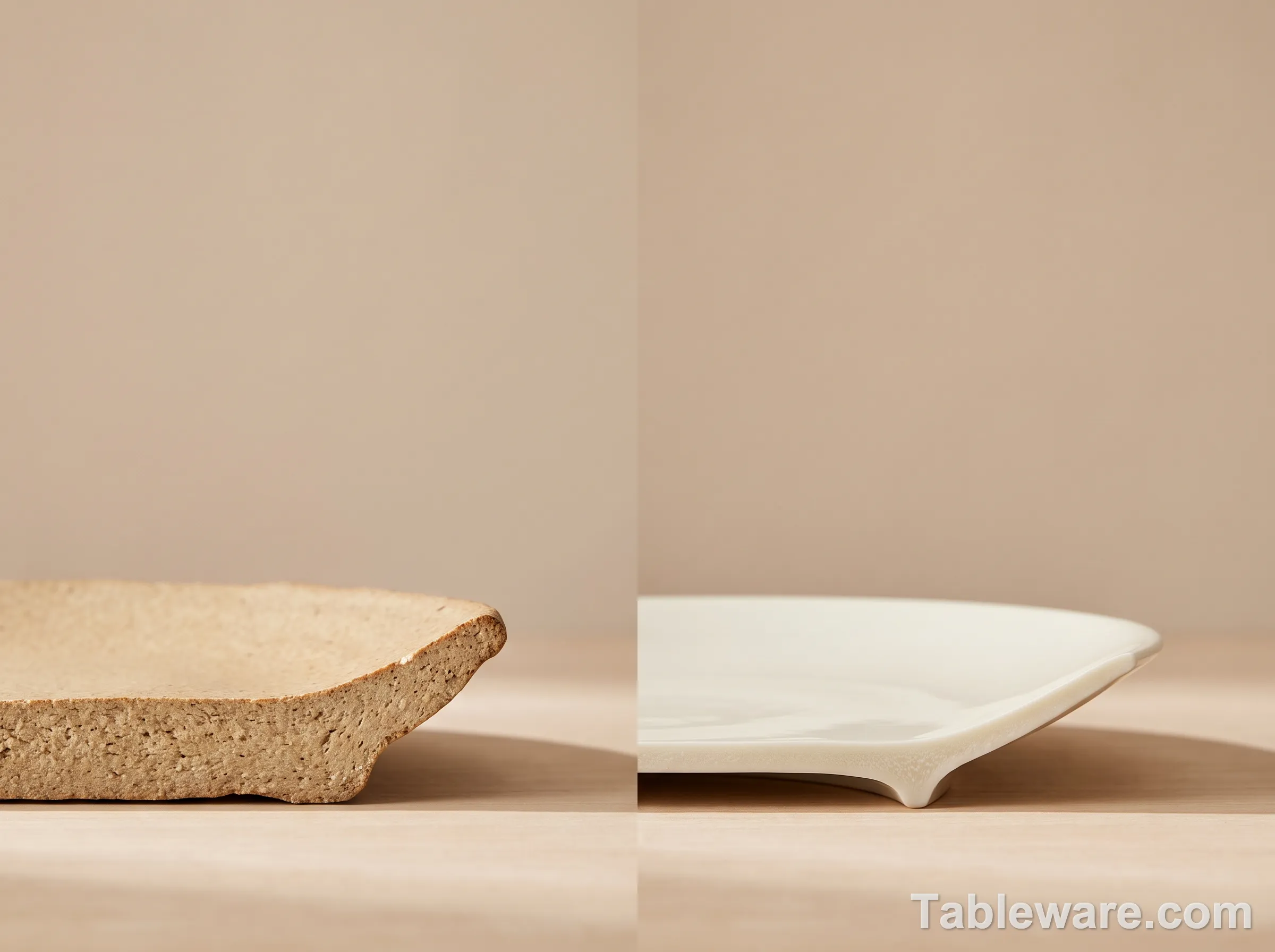 Cross-section diagram of stoneware vs porcelain clay body